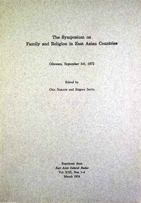 The Symposium on Family and Religion in East Asian Countries*