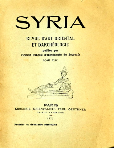 Syria−Revue D'art Oriental et D'archeologie